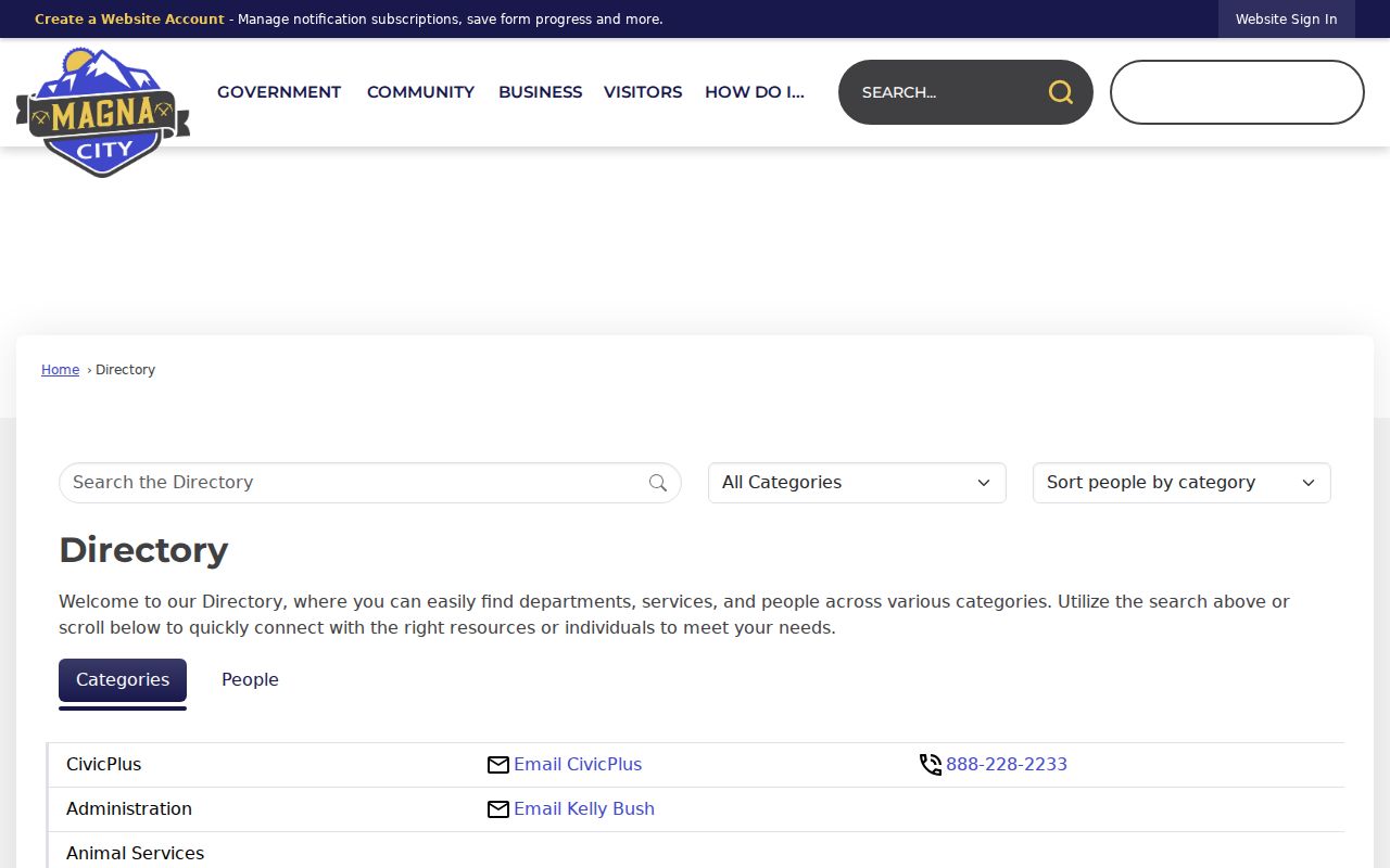Magna neighbors city staff and service directory