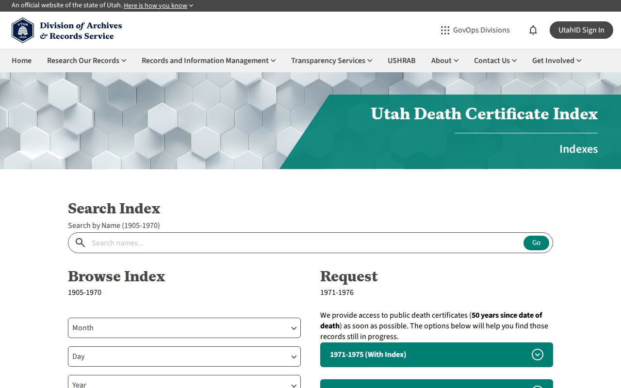 Magna previous residents Utah State Archives death index