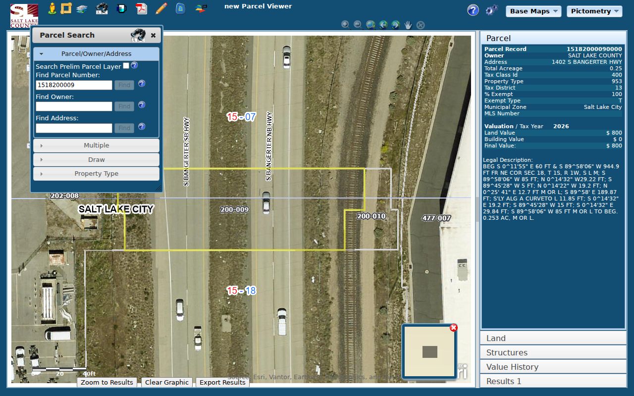 Magna street directory parcel viewer map and owner fields